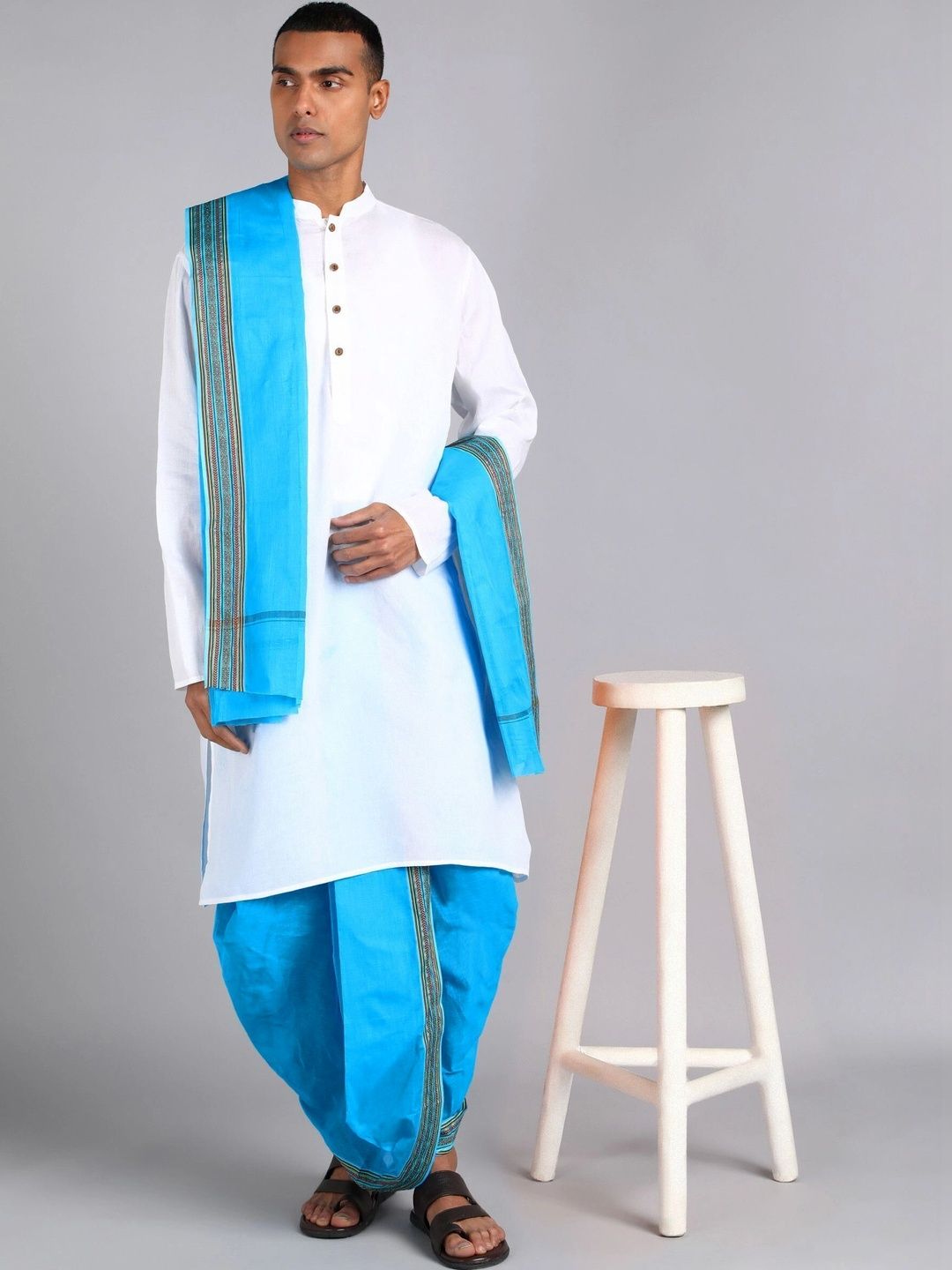 AKESHAVAM Men Striped Cotton Dhoti Dhotis-picture-44