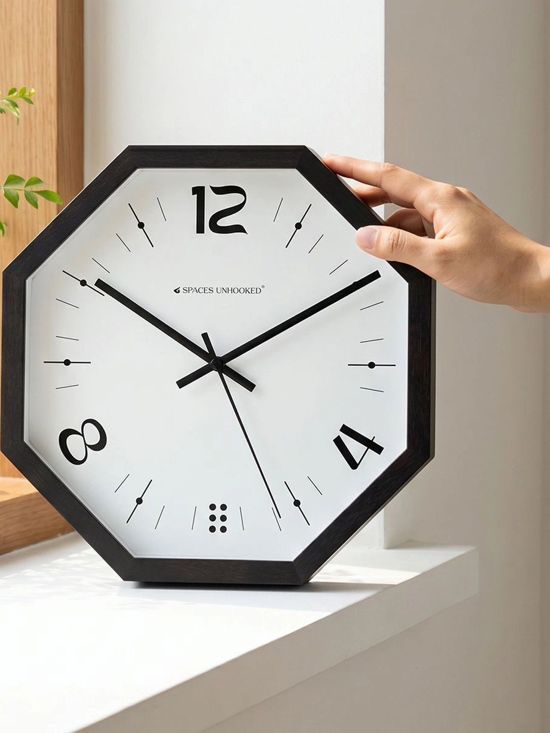 Spaces Unhooked Black Geometric Contemporary Wall Clock-picture-12