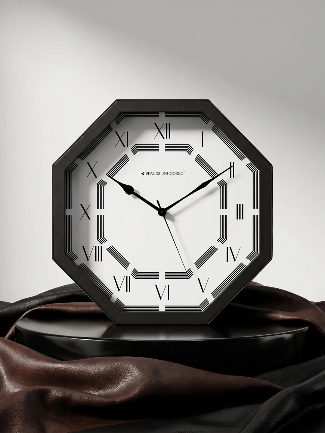 Spaces Unhooked Black Geometric Wall Clock-picture-12