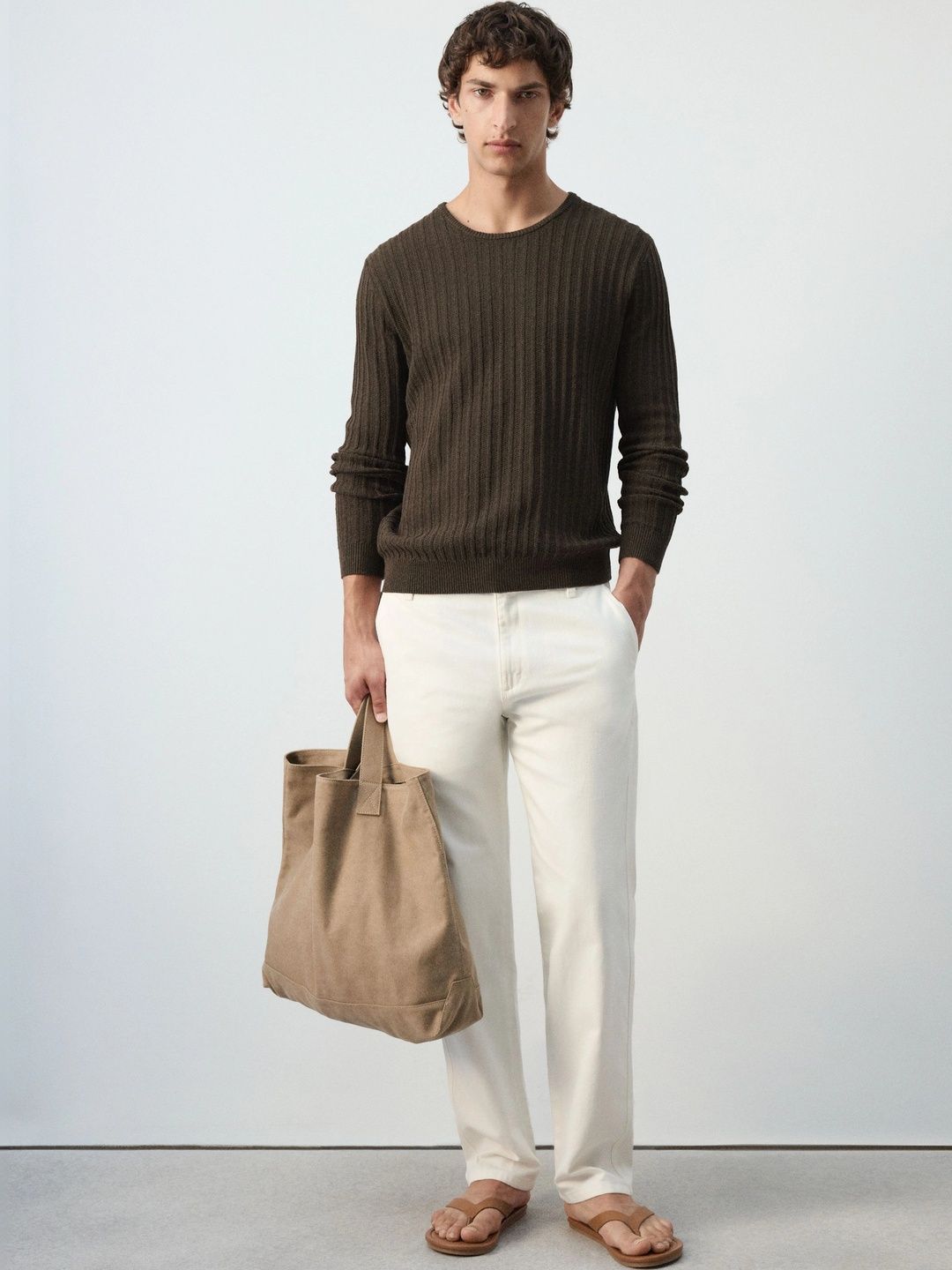 MANGO MAN Ribbed Knitted Pullover-picture-28