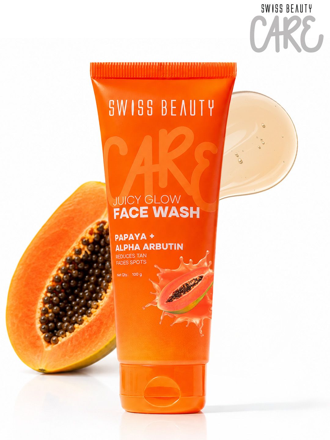 SWISS BEAUTY Care Juicy Glow Face Wash with Papaya & Alpha Arbutin - 100 g-image-36