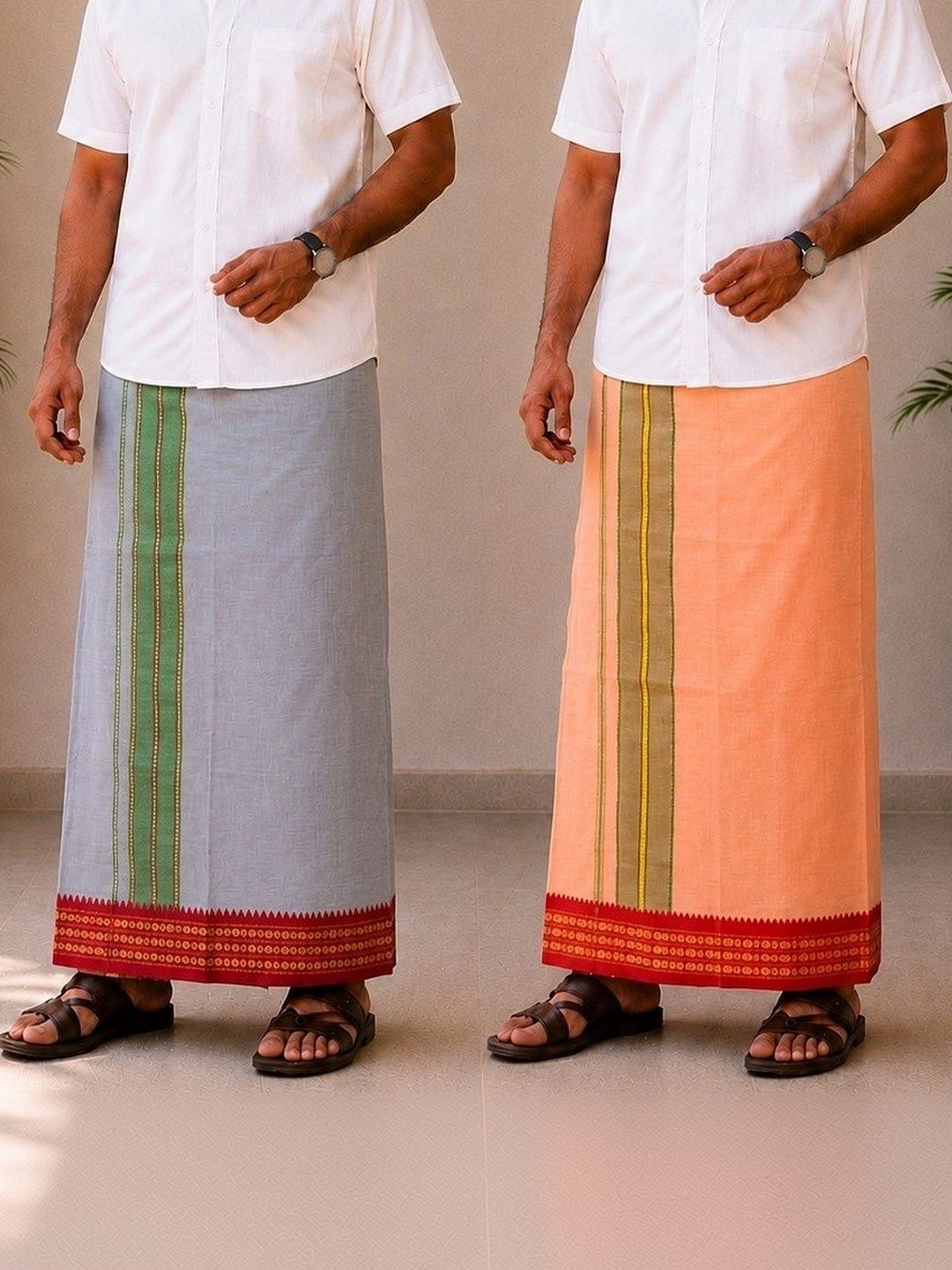 Sharan Elegance Men Striped Cotton Dhoti Dhotis-picture-36