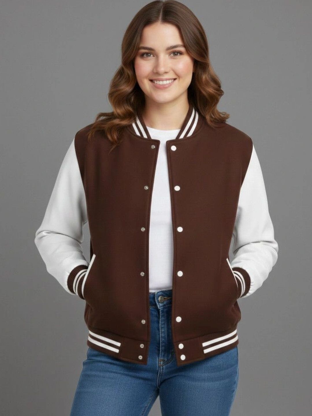 Besick Women Colourblocked Varsity Jacket-picture-32