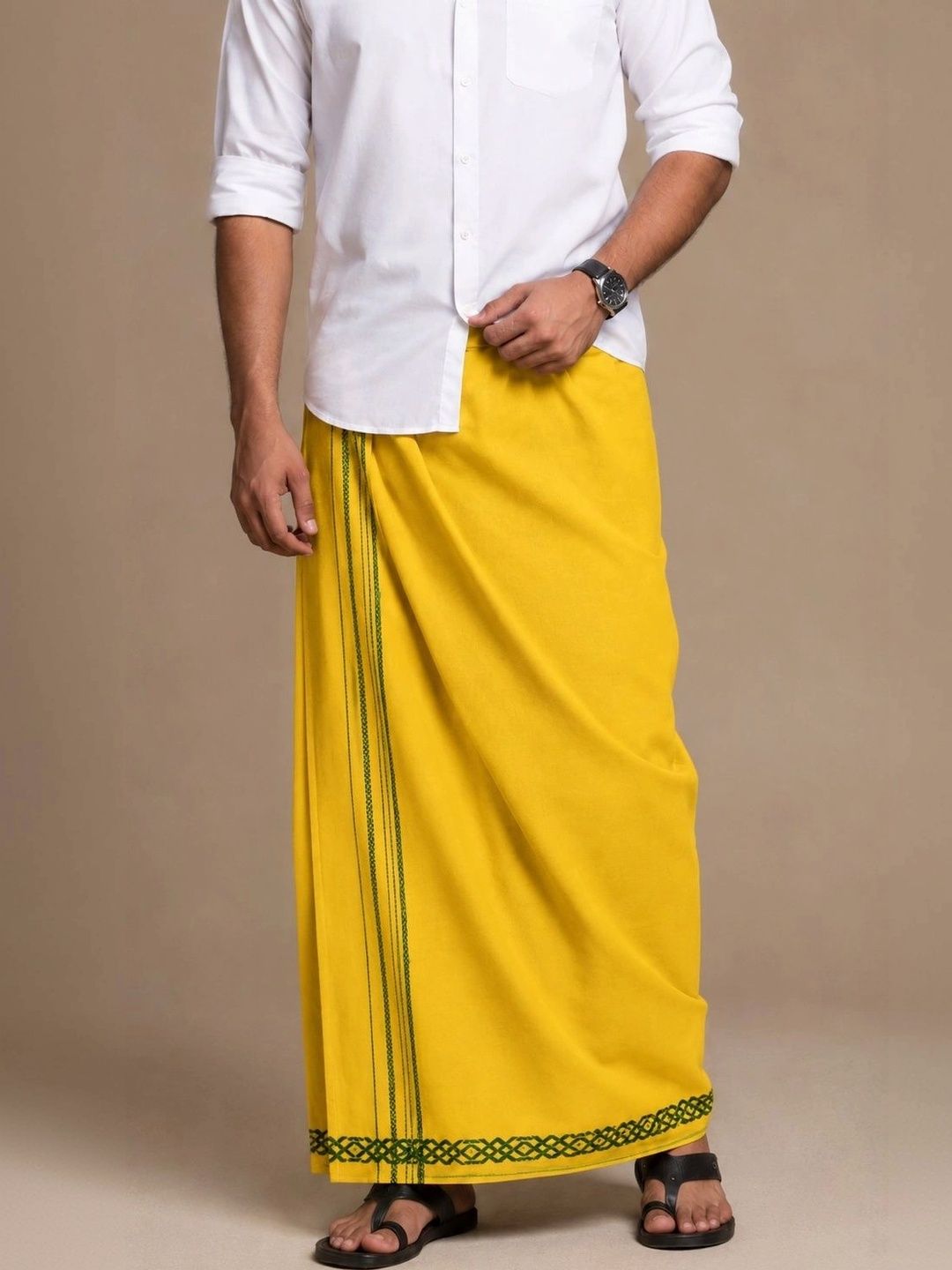 Sharan Elegance Men Embroidered Cotton Dhoti Dhotis-picture-10