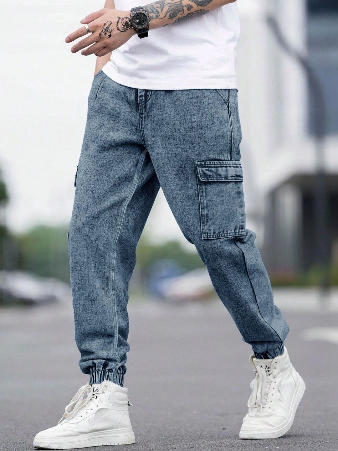 Eyebogler Men Regular Fit Mid-Rise Coated Jeans-picture-56