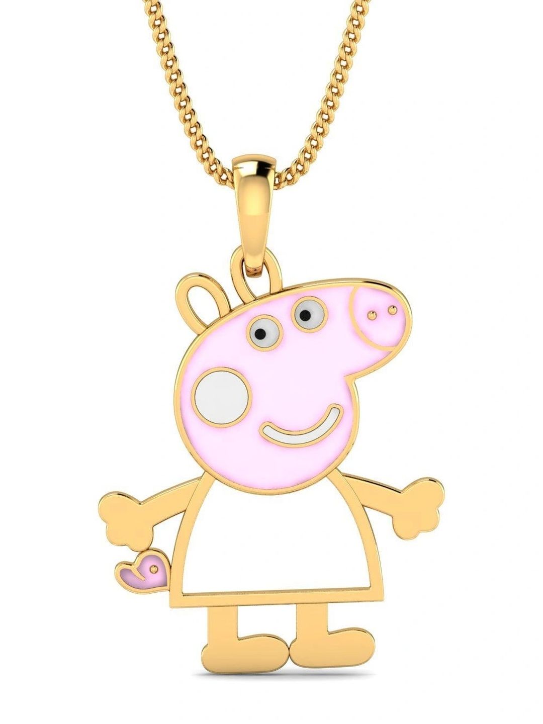 KUBERBOX Boys 9KT Pepppa Pig Gold Rakhi Pendant - 1.36g-image-27