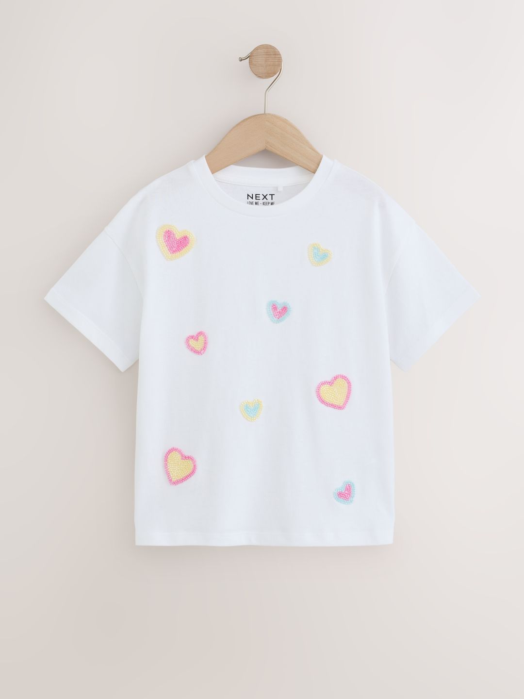 NEXT Girls Beaded Pure Cotton T-shirt-picture-36