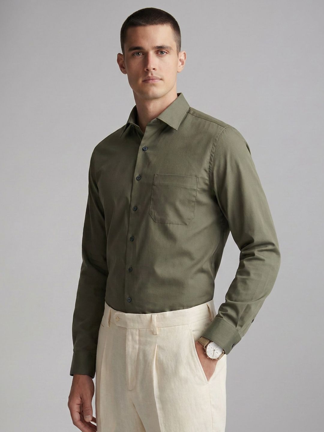 Louis Philippe Slim Fit Pure Cotton Formal Shirt-picture-30