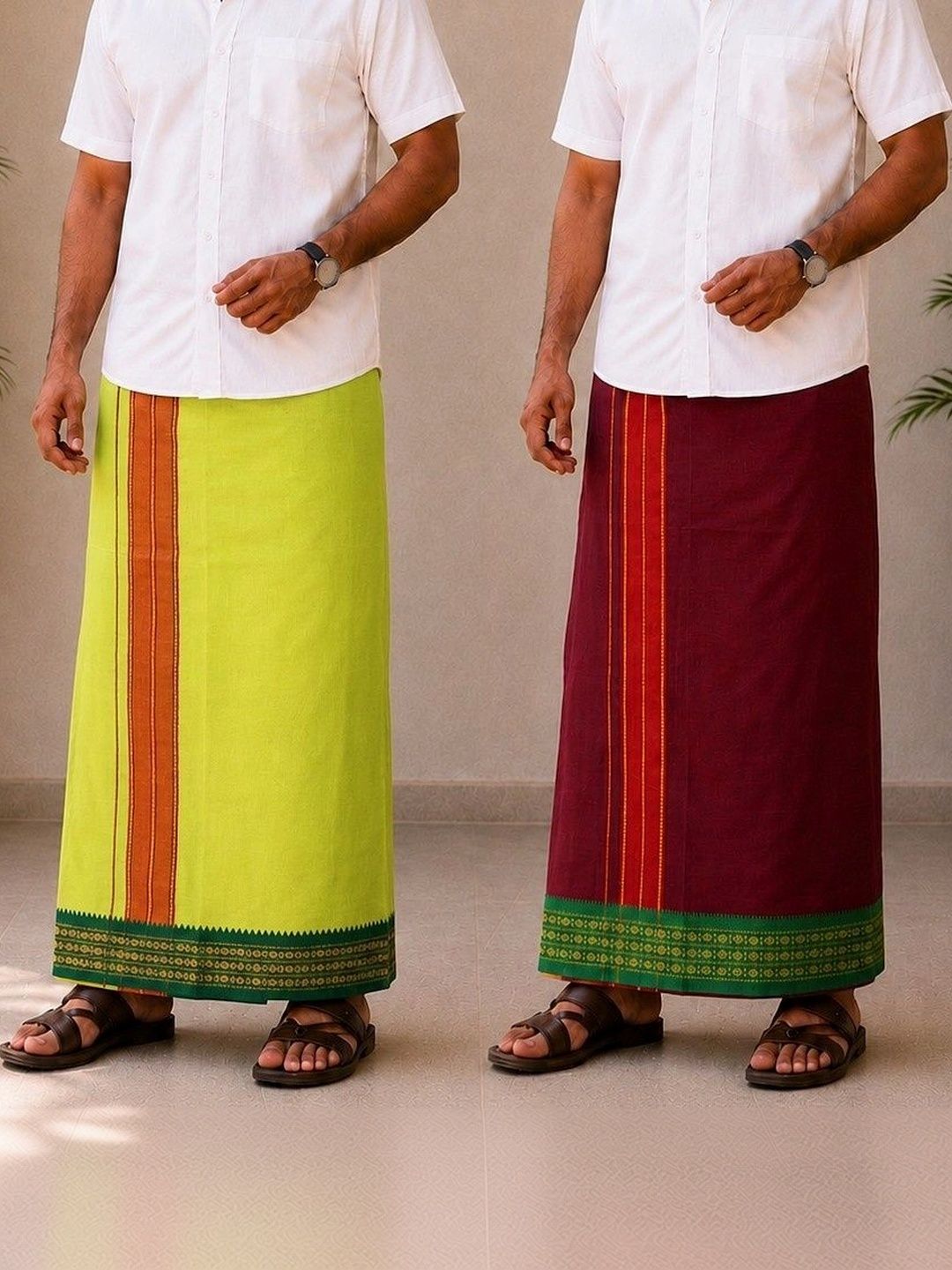 Sharan Elegance Men Striped Cotton Dhoti Dhotis-picture-31