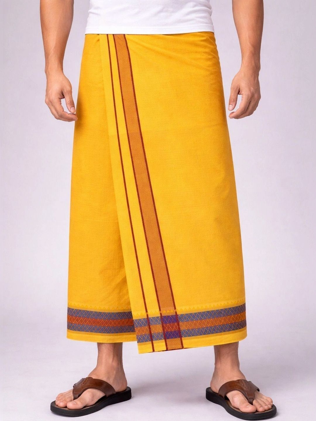 AKESHAVAM Men Striped Cotton Dhoti Dhotis-picture-48