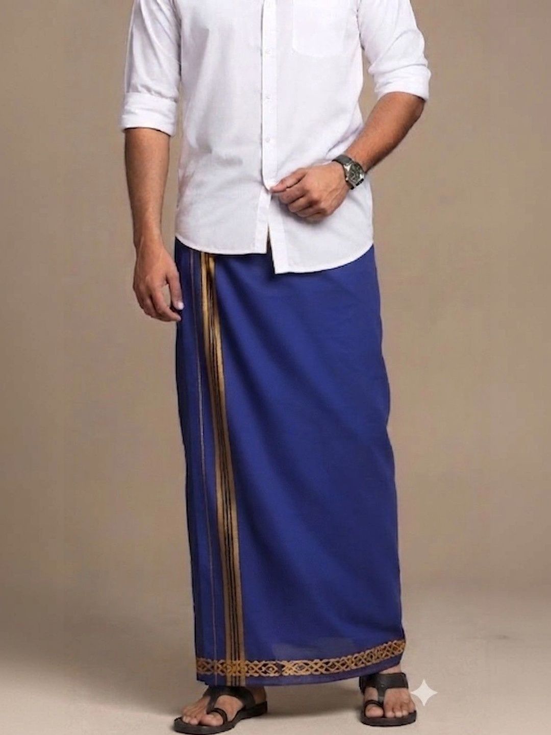 Sharan Elegance Men Striped Cotton Dhoti Dhotis-picture-24