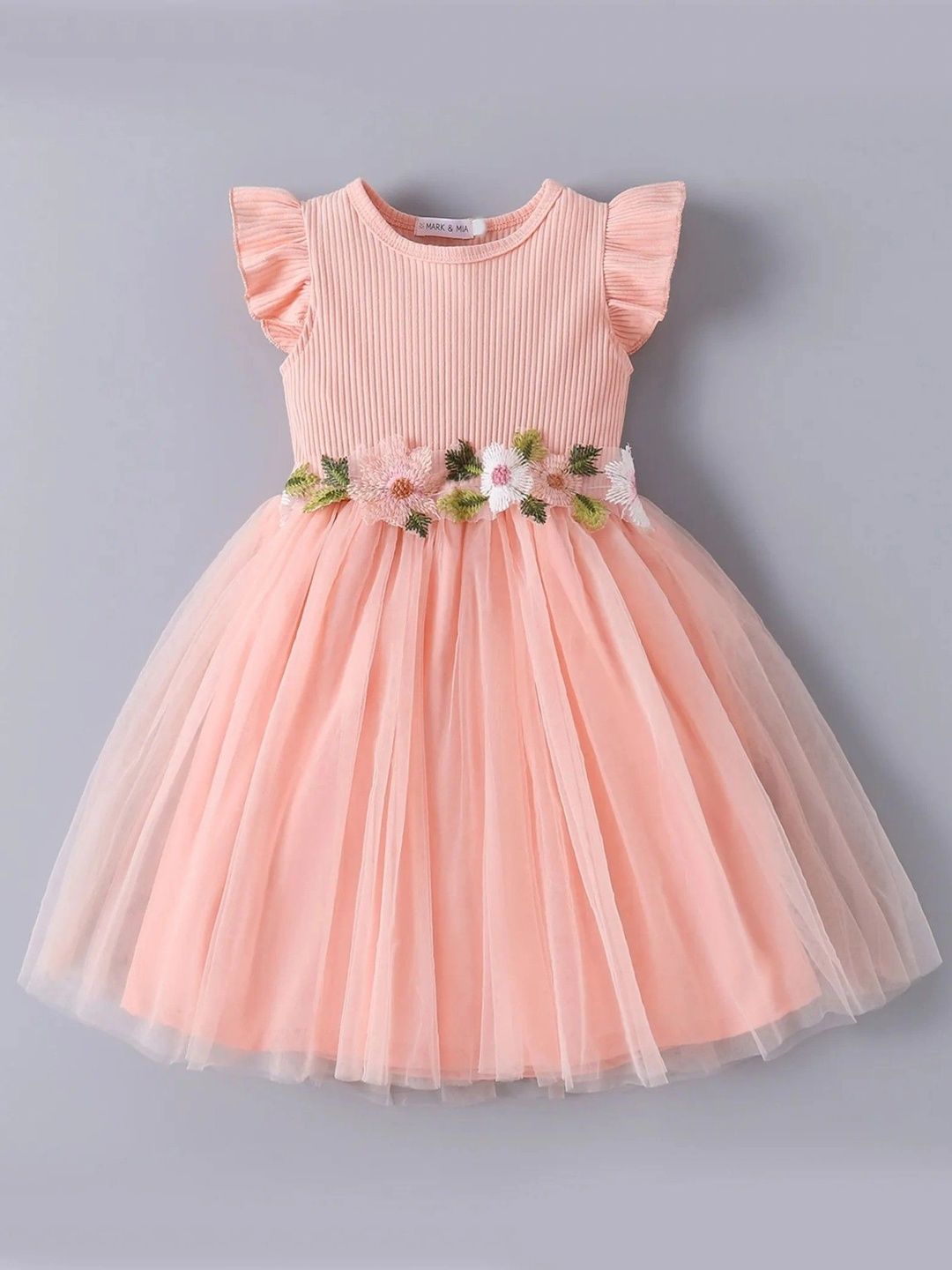SKYCARRY Flutter Sleeve Ruffled Fit & Flare Dress-picture-10