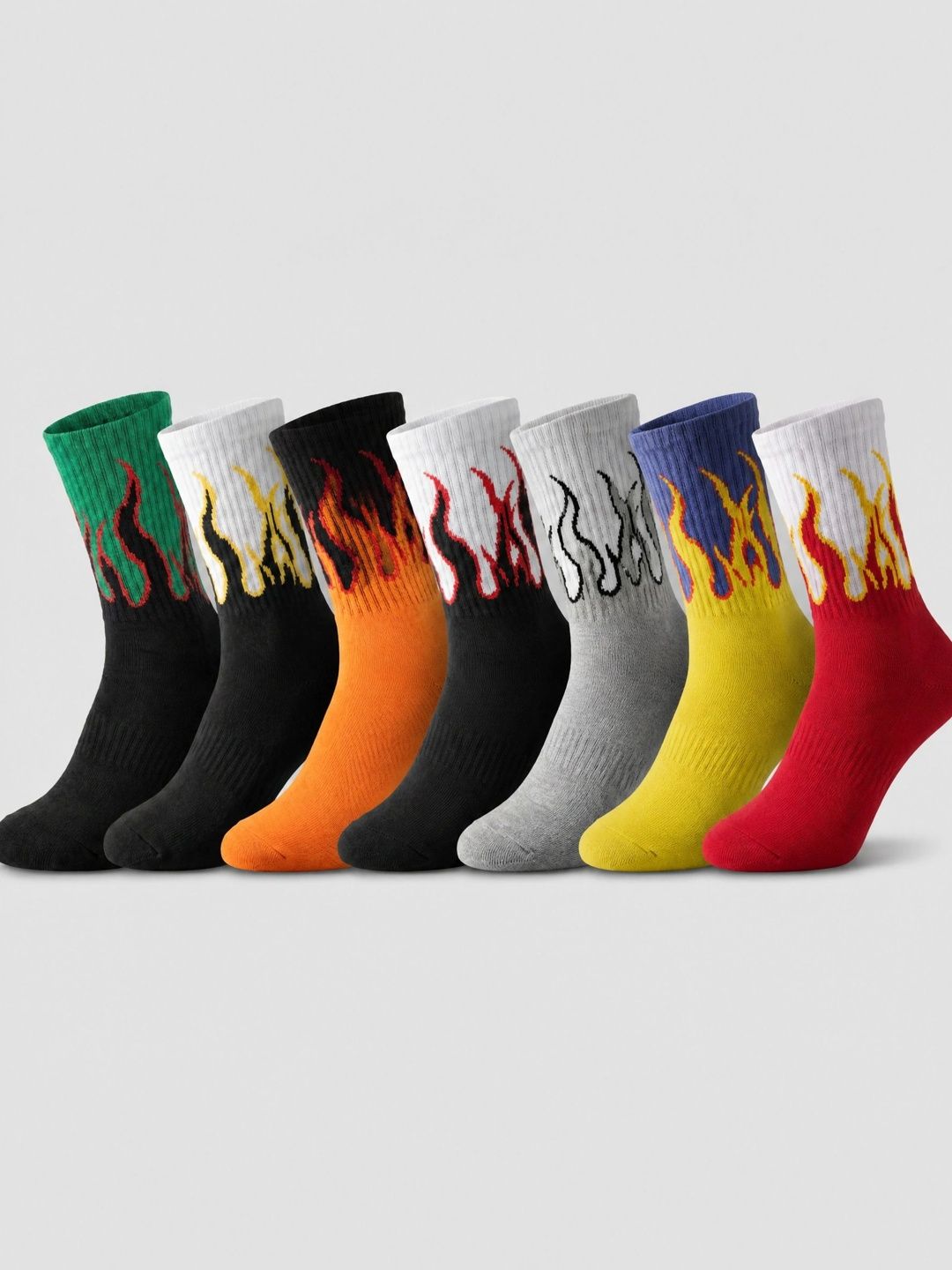 Moda Rapido Men Pack of 7 Cotton Blend Patterned Calf Length Socks-picture-10