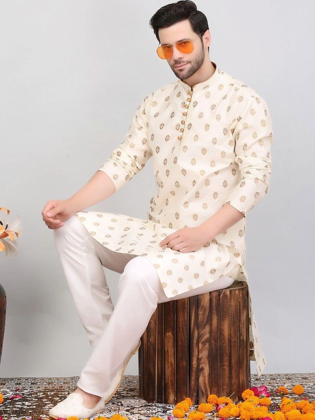Sydney Heights Men Jacquard Kurta-picture-12