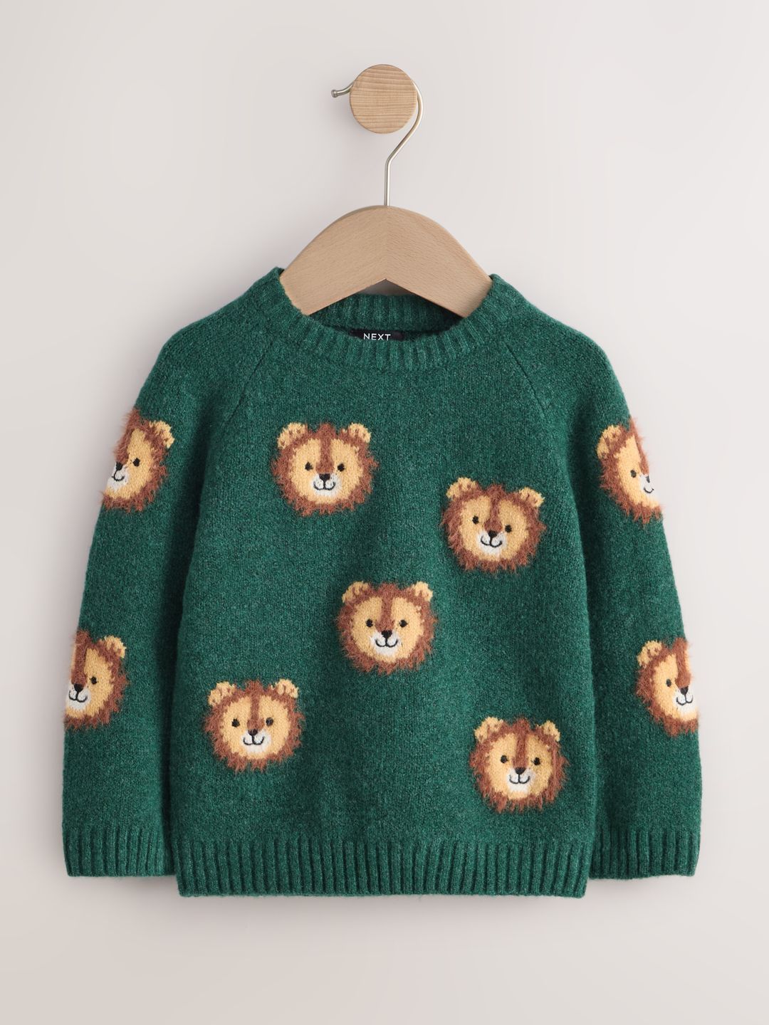 NEXT Boys Crew Neck Knitted Lion Detail Pullover-image-48