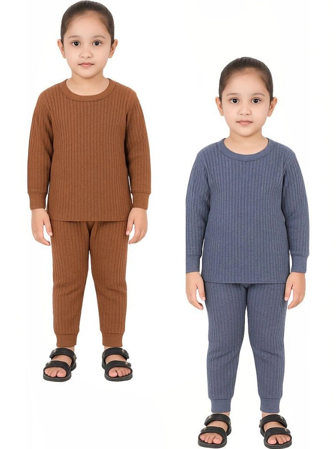 CHICLIFT Kids Pack Of 2 Cotton Round Neck Thermal Set-picture-47