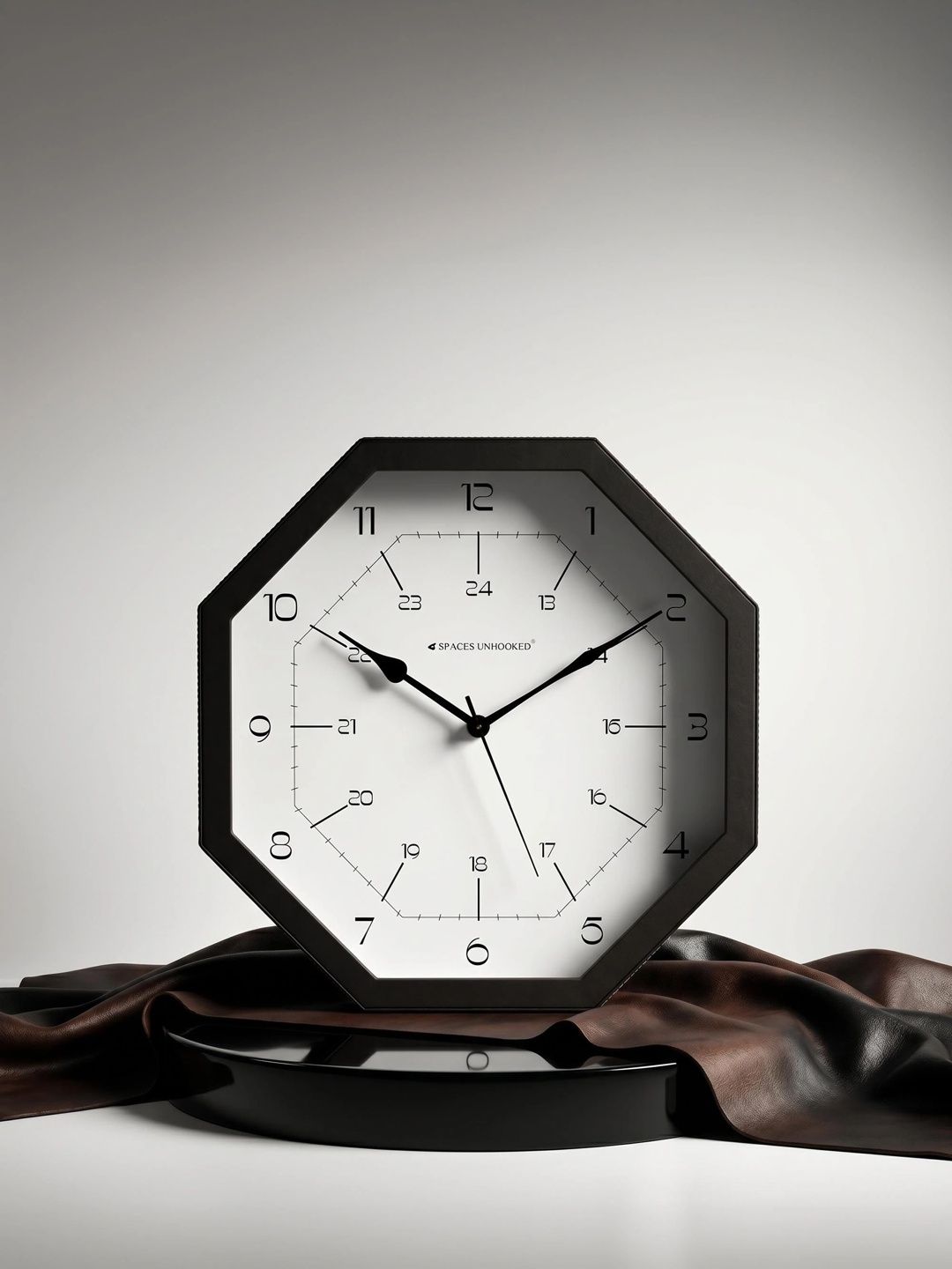 Spaces Unhooked Black Geometric Wall Clock-picture-11