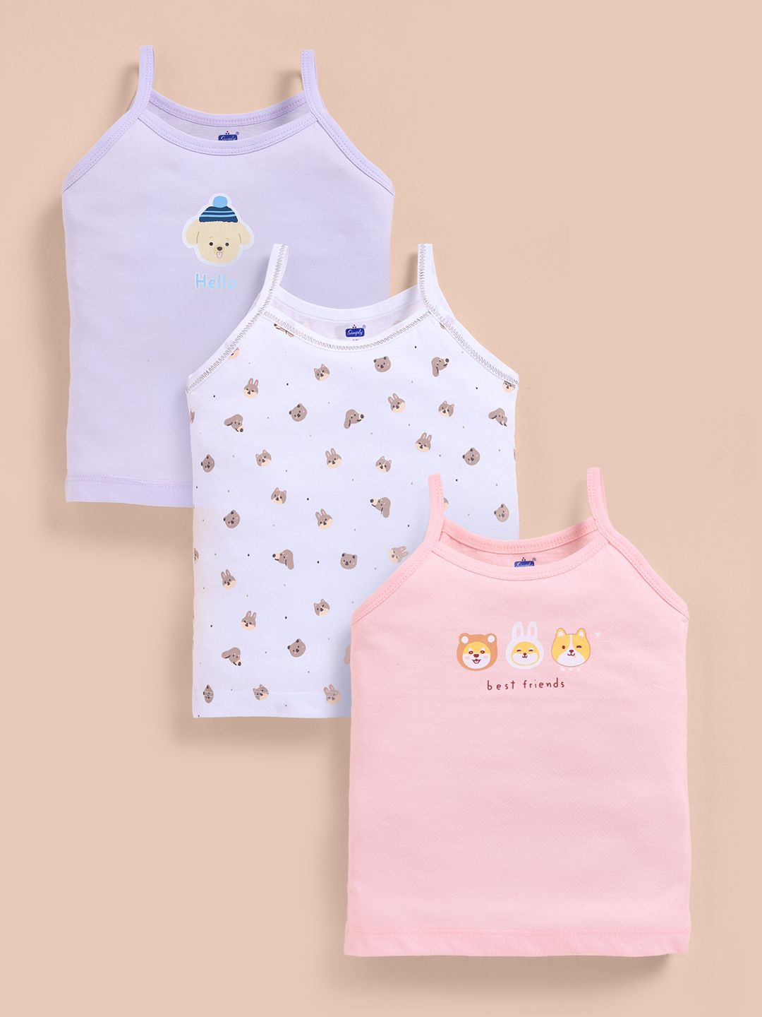 Simply Pack Of 3 Pure Cotton Printed Slips-picture-16