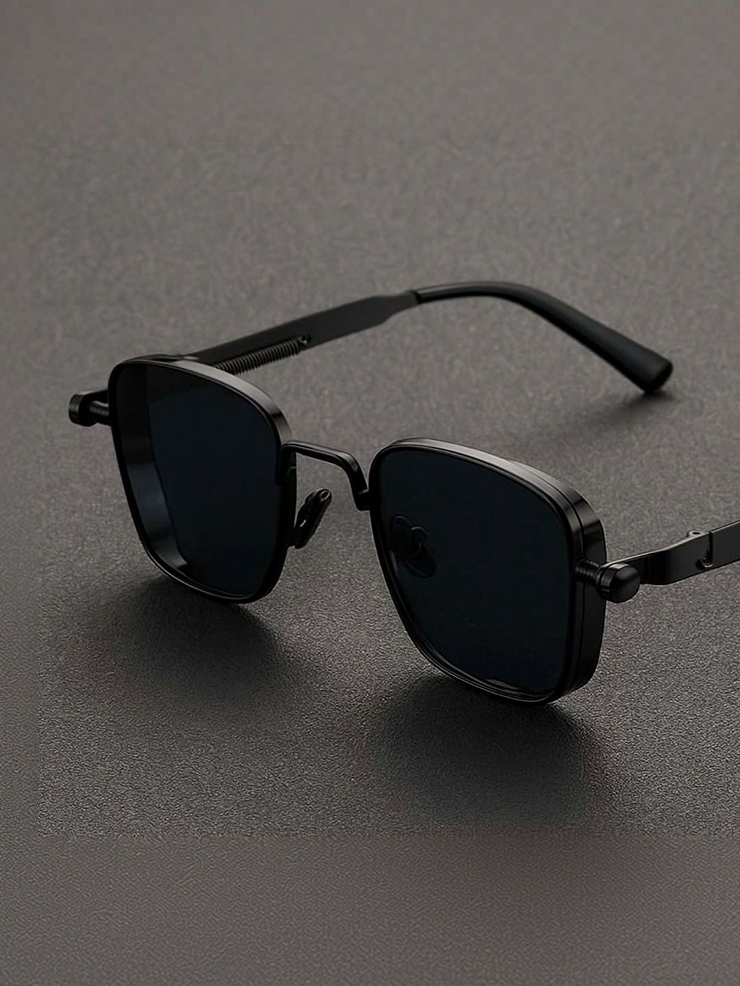 YOUTH CLUB Unisex Black Lens & Black Square Sunglasses with-picture-45