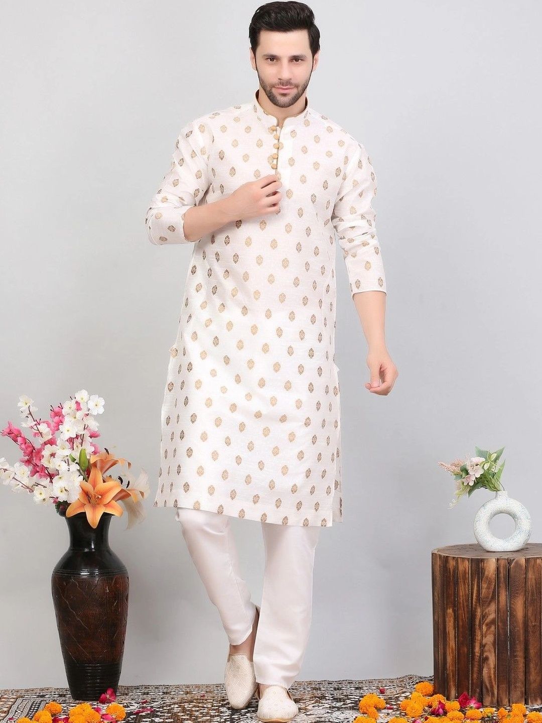 Sydney Heights Men Jacquard Kurta-picture-49