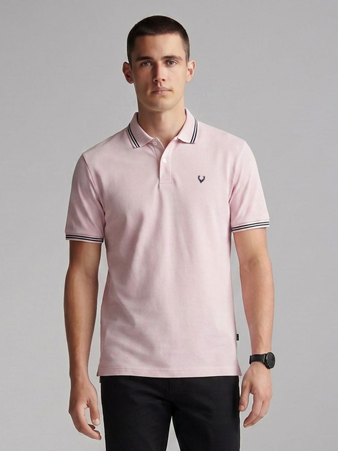 Allen Solly Polo Collar Pure Cotton Slim Fit T-shirt-picture-33