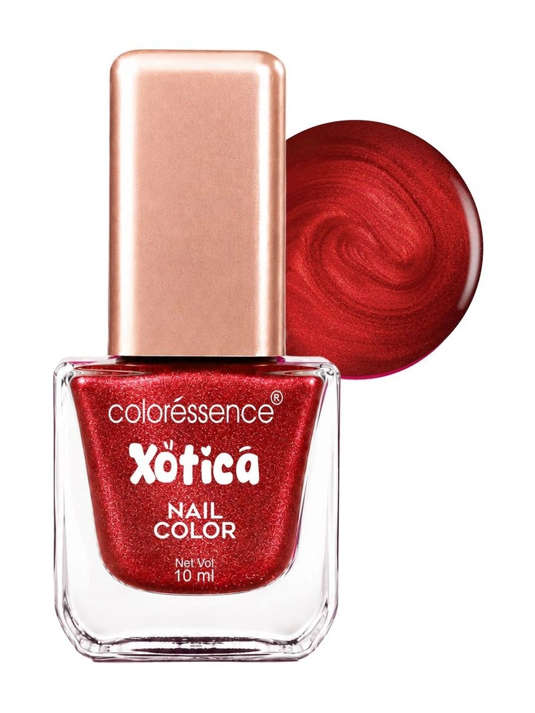 Coloressence Xotica High Shine Nail Paint - 10 ml - Red Sparkle-picture-35