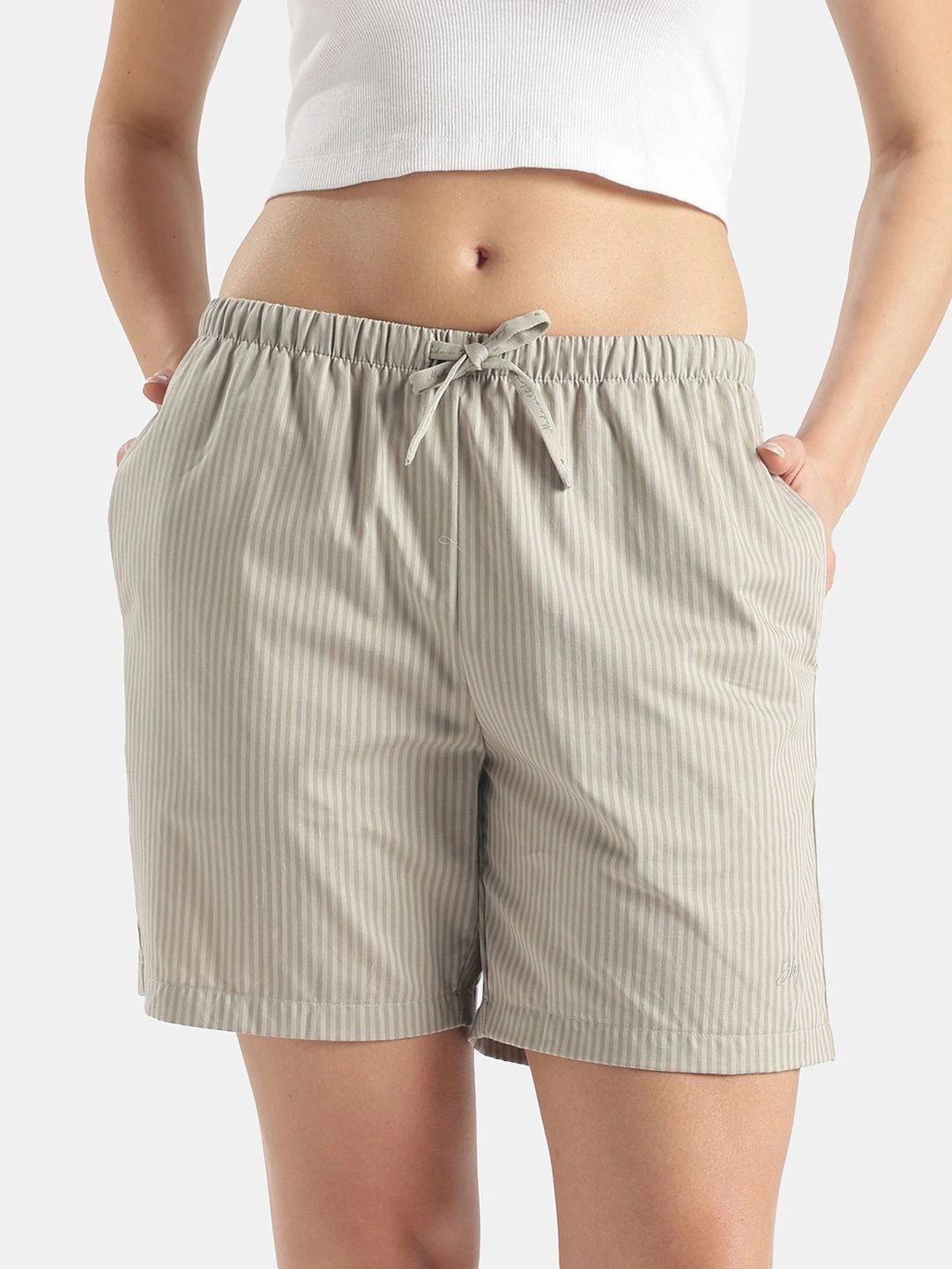 Jockey Super Combed Cotton Yarn Dyed Woven Relaxed Fit Striped Shorts with Side Pockets - RX15-picture-16