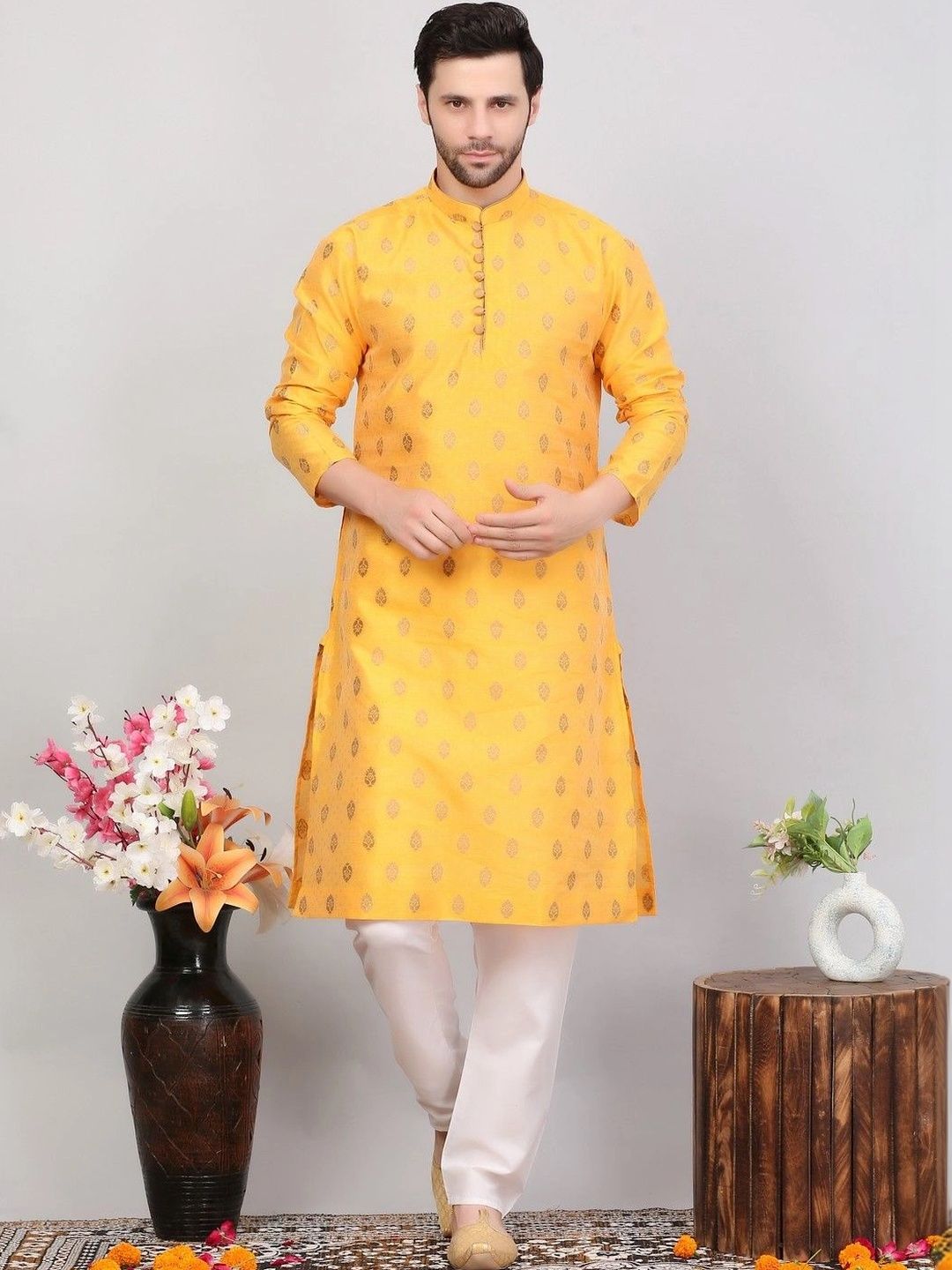 Sydney Heights Men Jacquard Kurta-picture-43