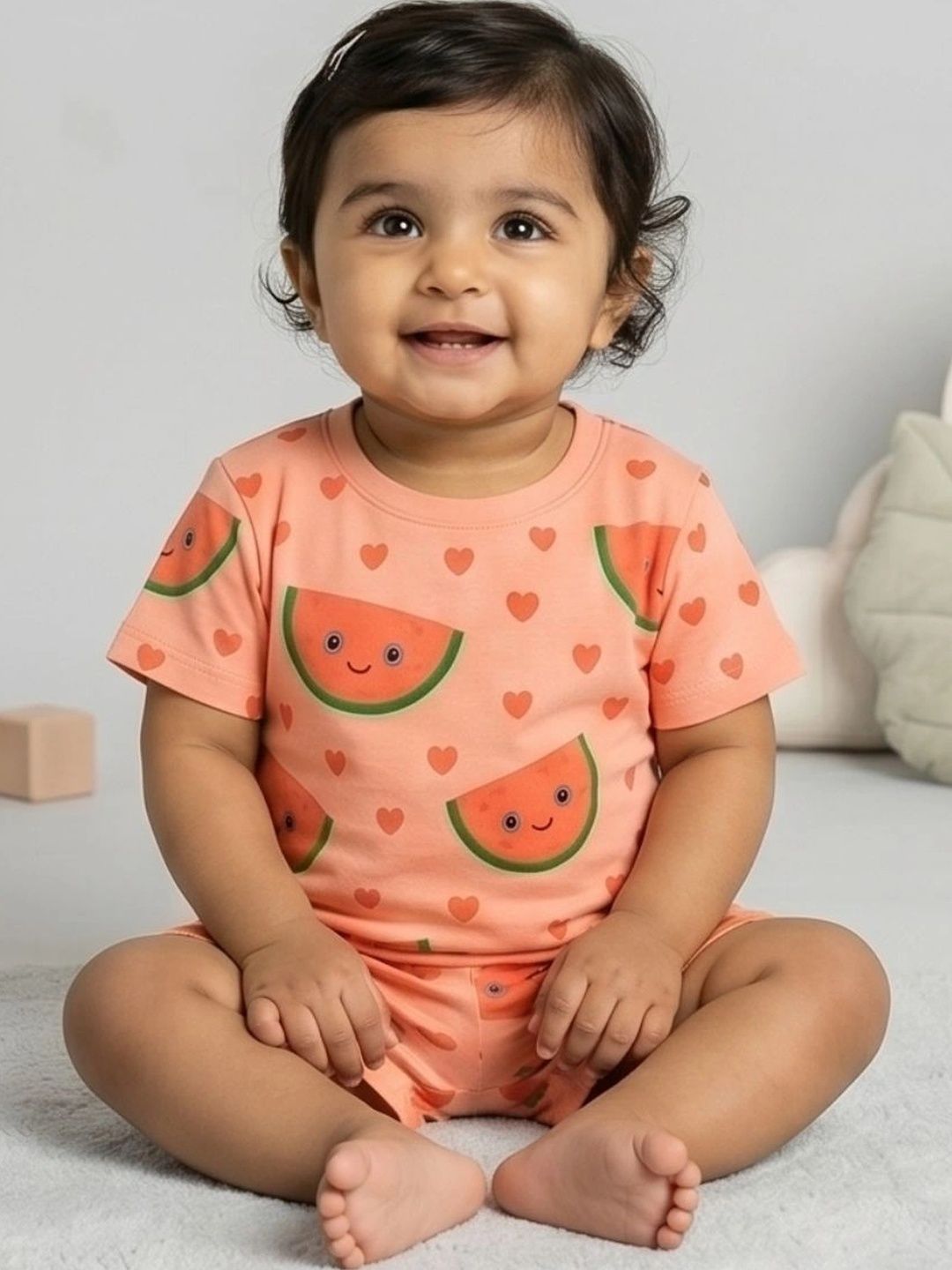 BURBN Cotton Printed T-shirt with Shorts-image-21