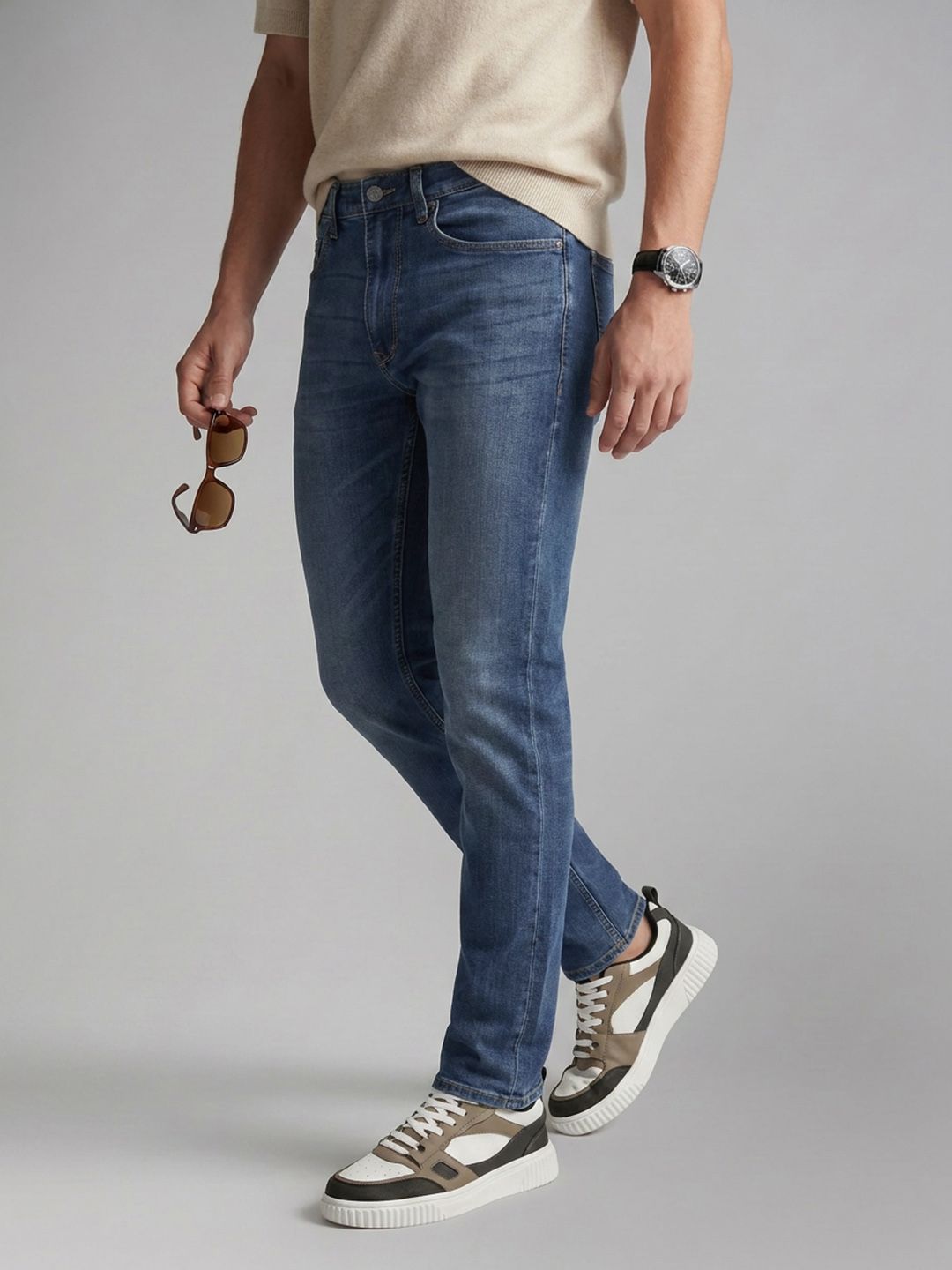 Louis Philippe Jeans Men Slim Fit Light Fade Stretchable Jeans-picture-18