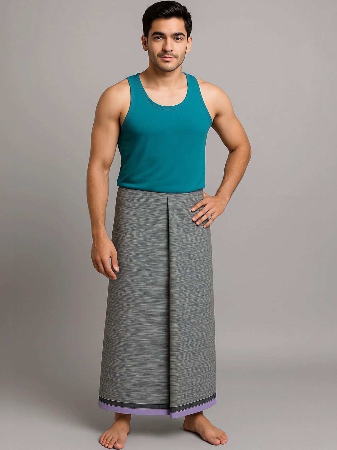 AKESHAVAM Men Striped Cotton Dhoti Dhotis-picture-56