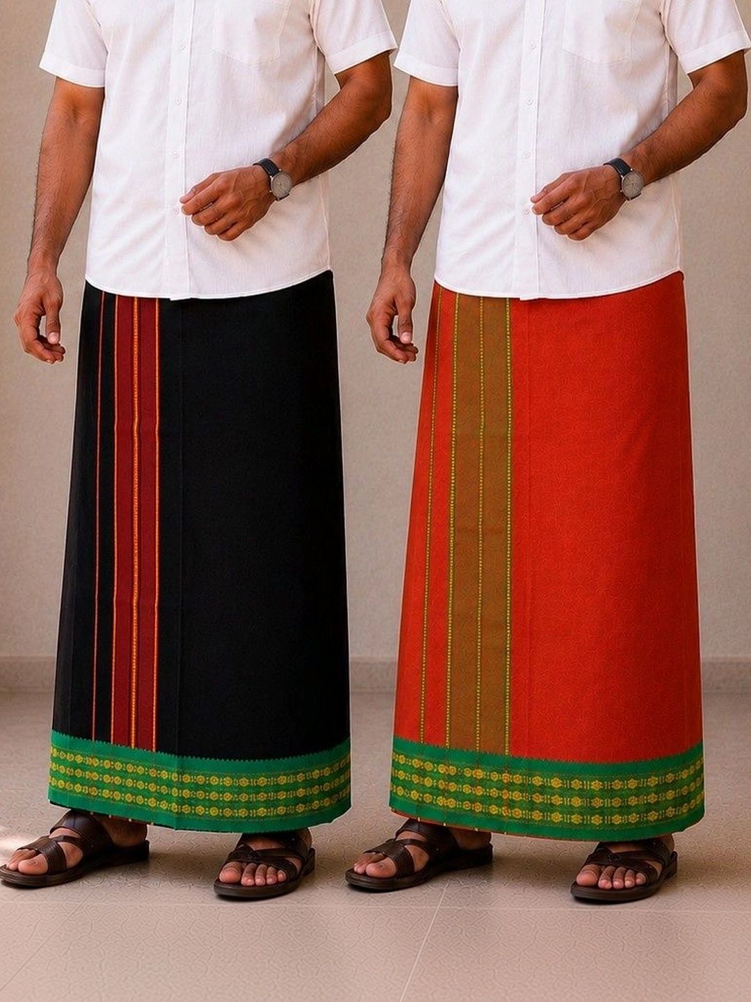 Sharan Elegance Men Striped Cotton Dhoti Dhotis-picture-52