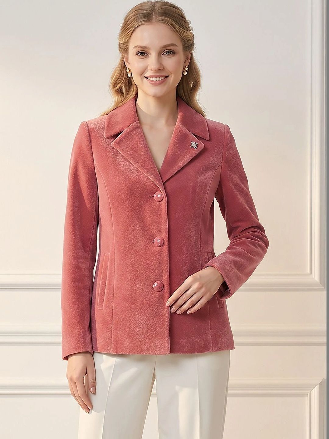 Navsha Single-Breasted Tailored Fit Blazers-image-33