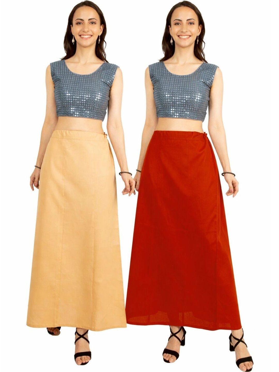 Preeti Creations Pack of 2 Pure Cotton Saree Shapewear-picture-17