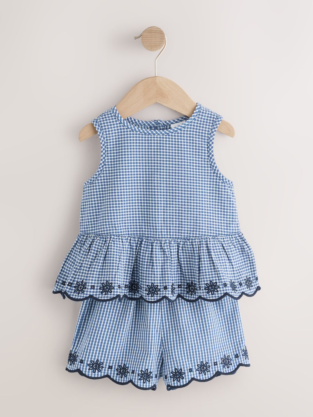 NEXT Cotton Gingham Checked Tunic with Shorts-picture-12