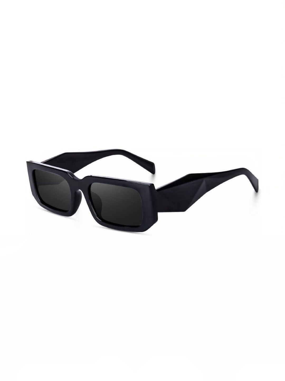 YOUTH CLUB Unisex Black Lens & Black Rectangle Sunglasses with-picture-31