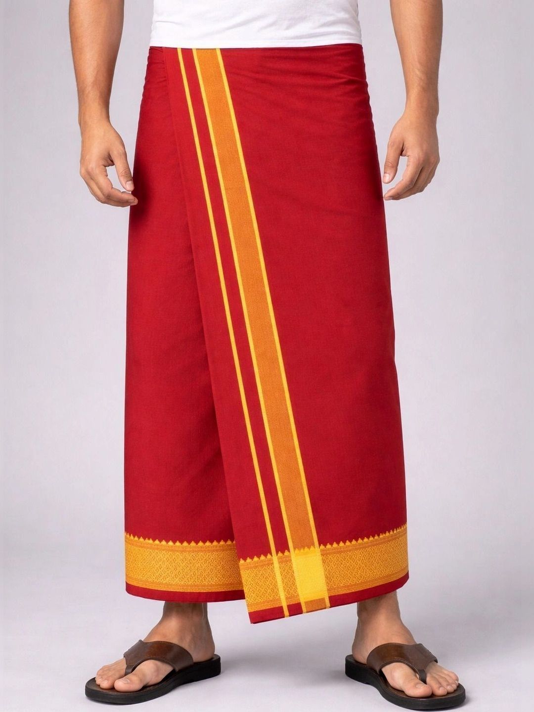 AKESHAVAM Men Embroidered Cotton Dhoti Dhotis-picture-33
