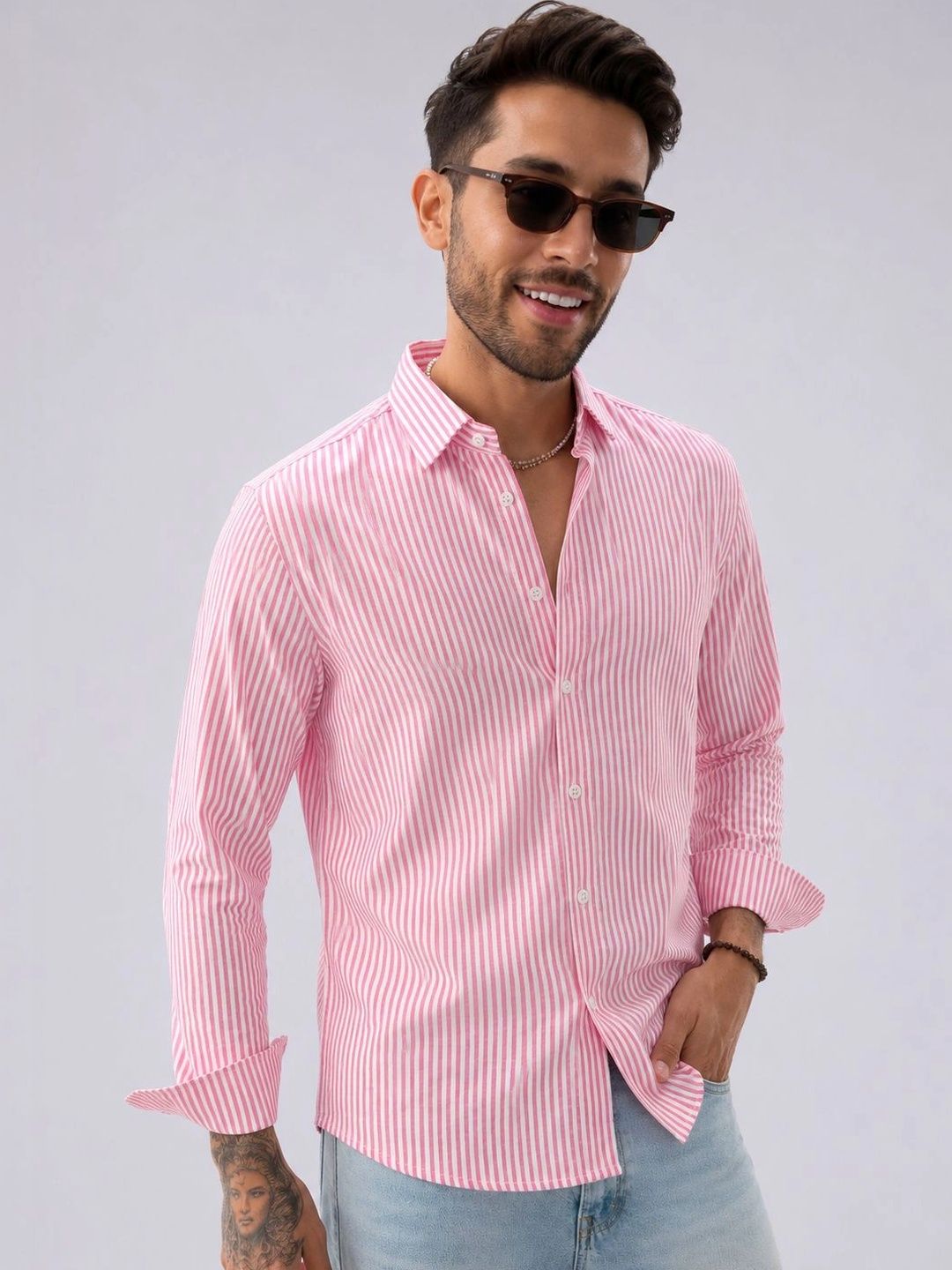 R.Code by The Roadster Life Co. Men Standard Striped Casual Shirt-picture-18