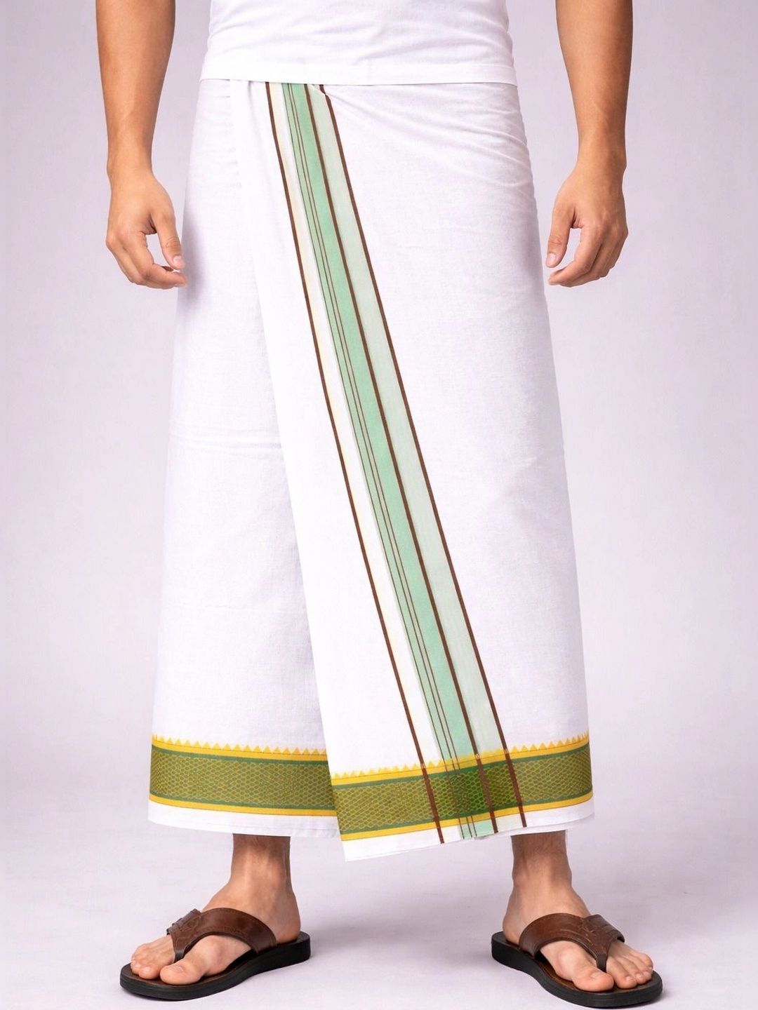 AKESHAVAM Men Printed Cotton Dhoti Dhotis-image-42