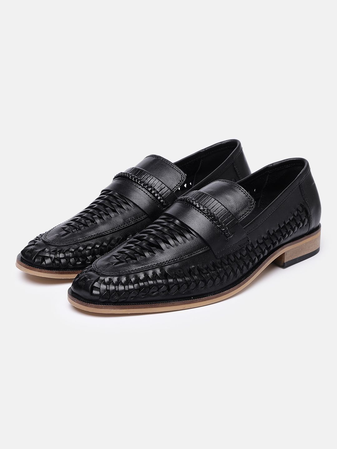 Kenneth Cole Men Woven Design Leather Loafers-image-4