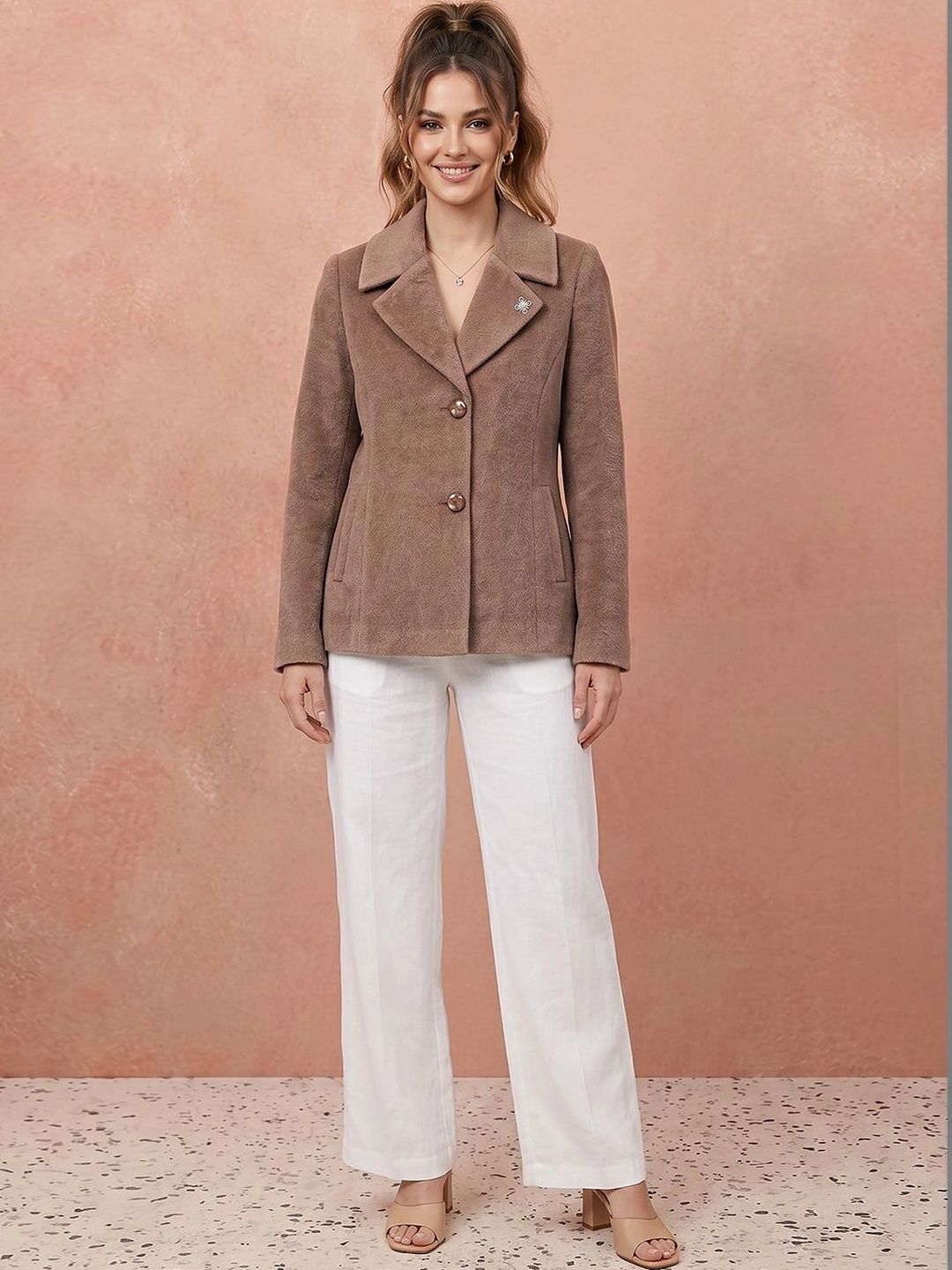 all about you Notched Lapel Single-Breasted Tailored Fit Blazers-picture-30