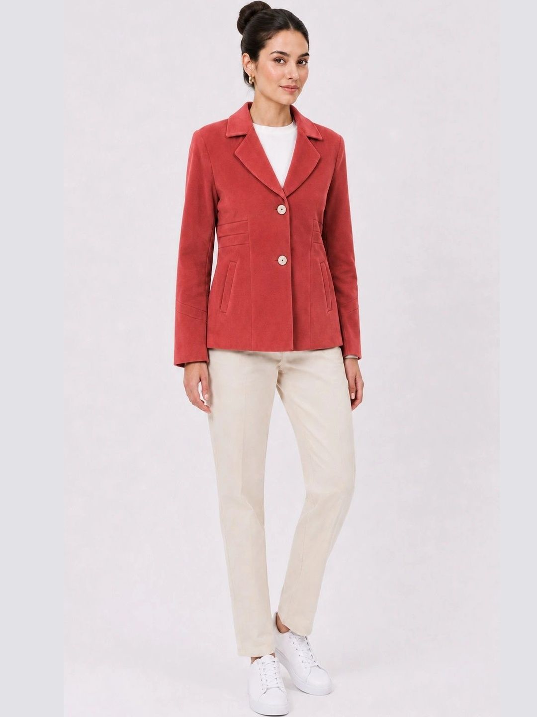 The Roadster Lifestyle Co Notched Lapel Single-Breasted Casual Blazer-picture-43