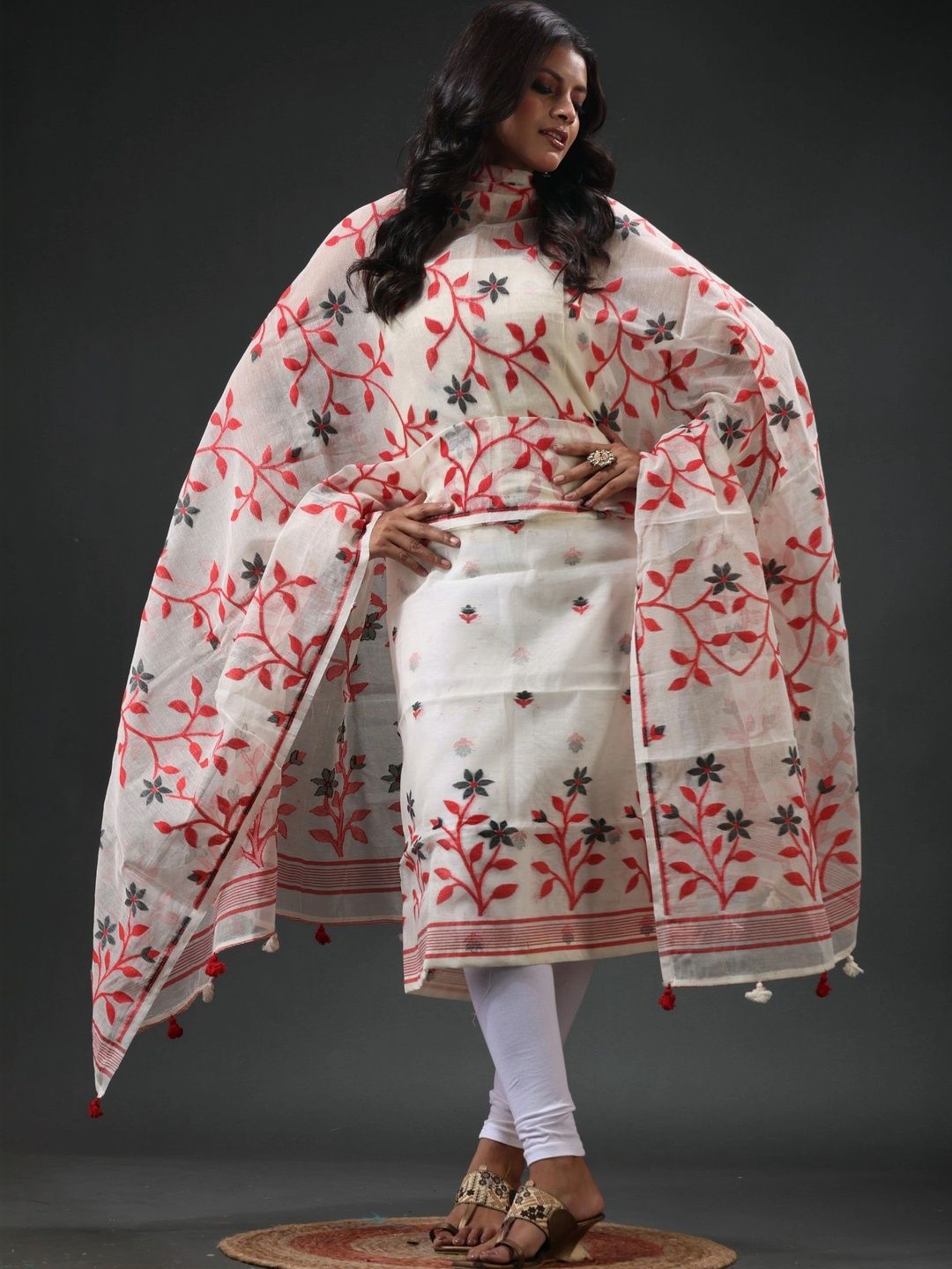 oishani saree ghor Pure Cotton Unstitched Dress Material-picture-21