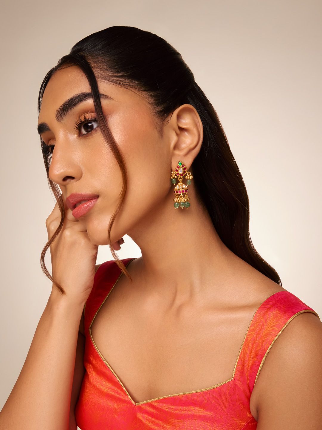 Kushal's Fashion Jewellery Teardrop Shaped Jhumkas Earrings-image-20