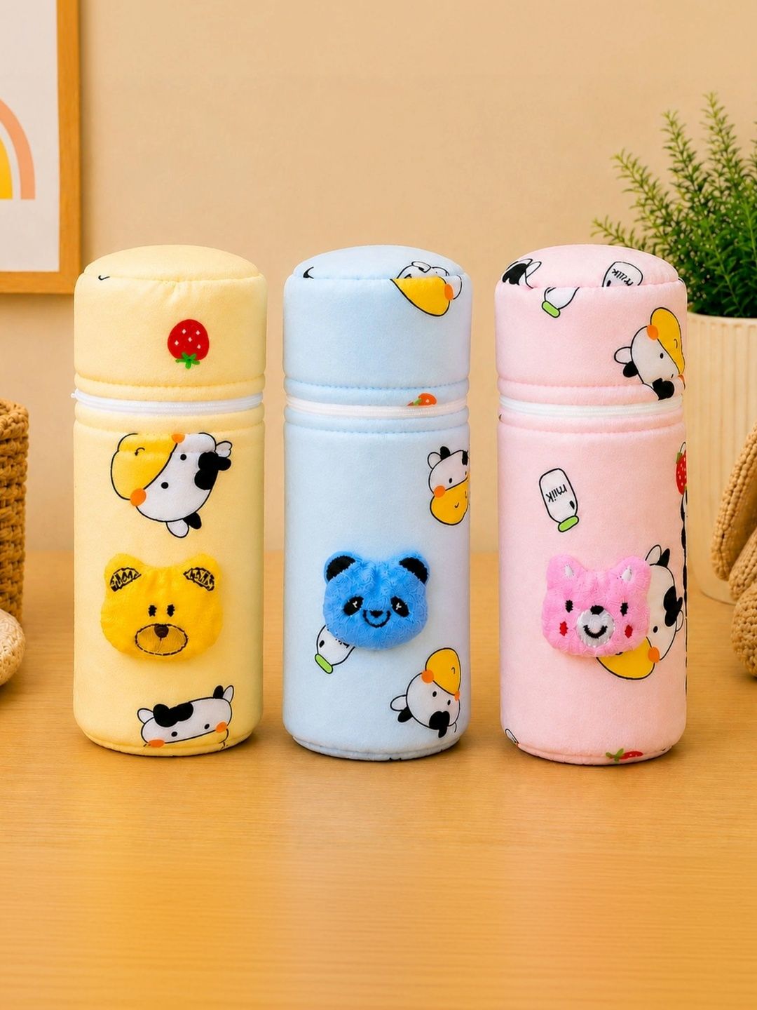 The Little Lookers Set Of 3 Plush Stretchable Baby Bottle Covers - 330 ml Each-picture-47