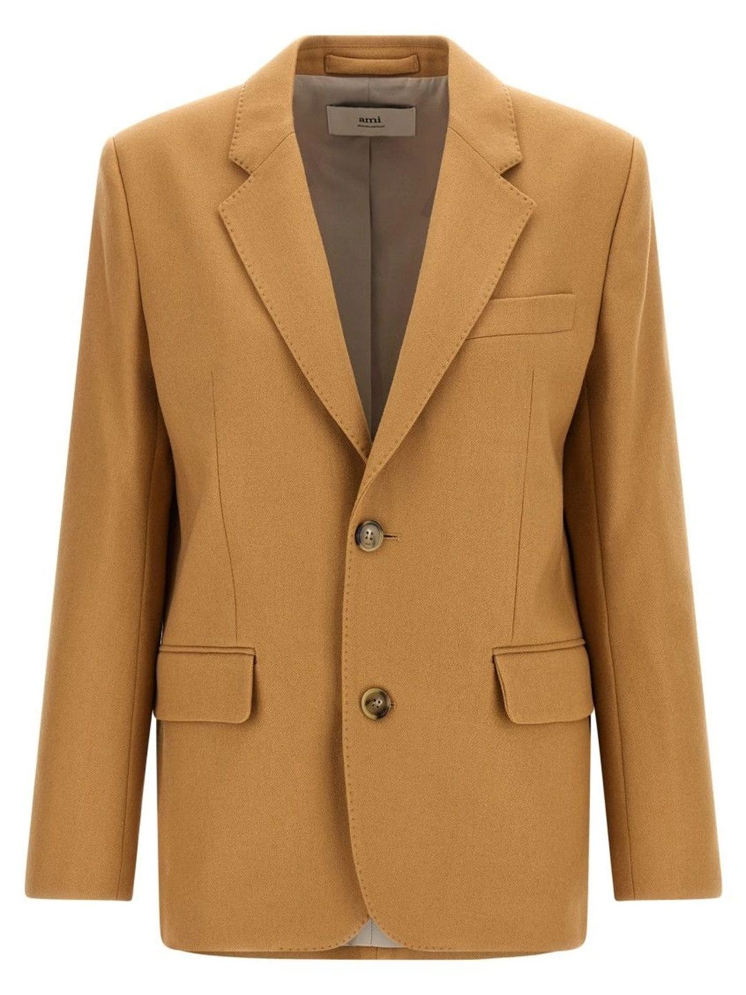 Ami Paris Beige Notched Lapel Blazer-picture-31
