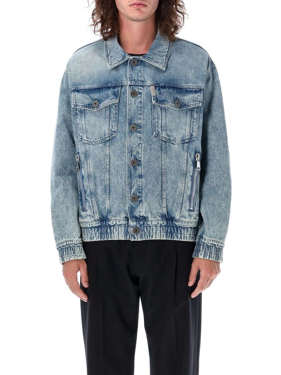 Balmain Men Washed Denim Jacket-image-31