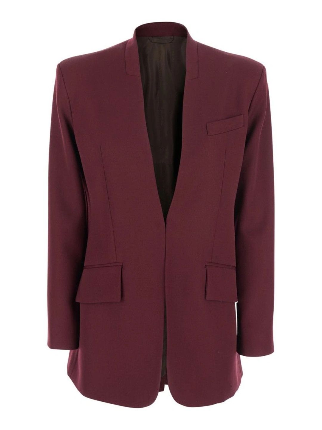 The Attico Collarless Open Front Tailored Fit Formal Blazers-picture-51
