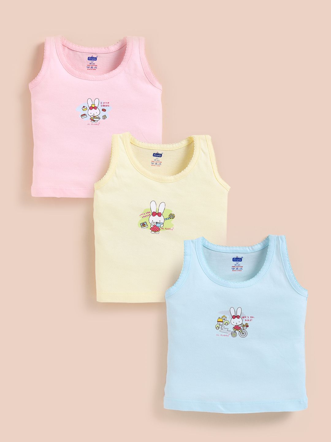 Simply Pack of 3 Printed Cotton Basic Innerwear Vests-picture-17