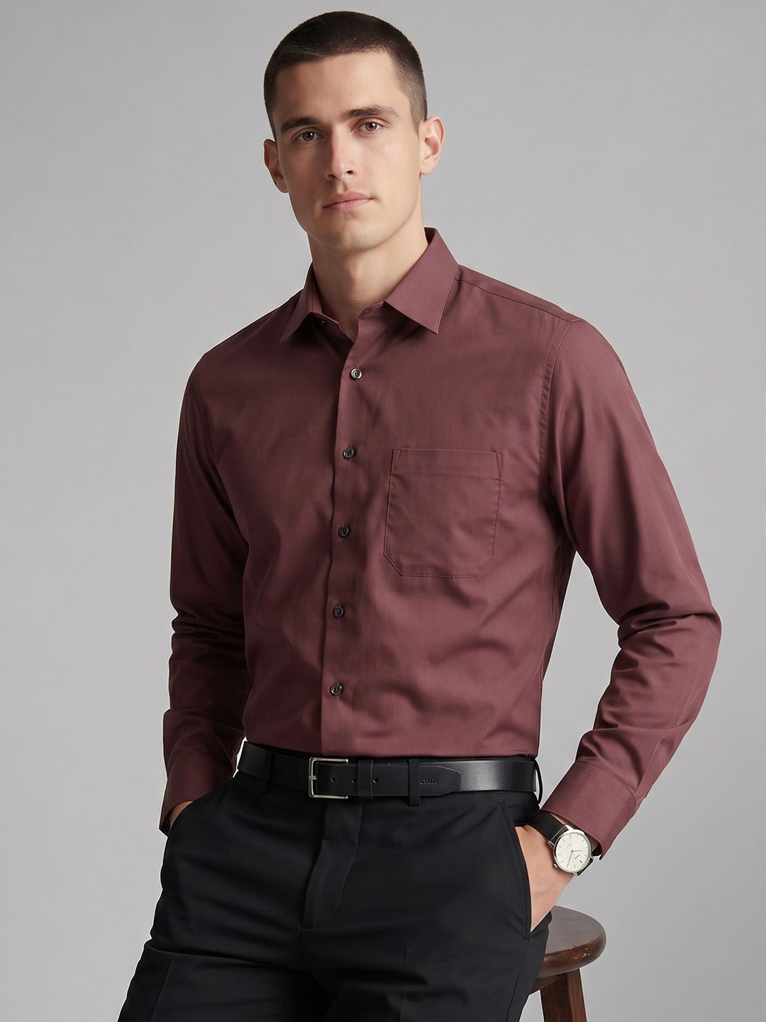 Louis Philippe Slim Fit Pure Cotton Formal Shirt-picture-53